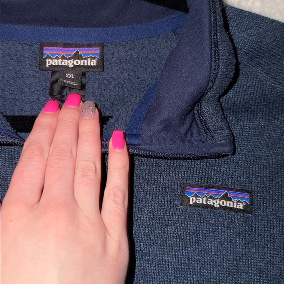 Patagonia Men's Navy Quarter Zip Sweater - Picture 2 of 3